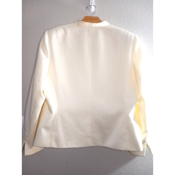 Jones Wear Suit Formal Career Geometric Bow Front Side White Plus Size 18 Blazer - Picture 3 of 9